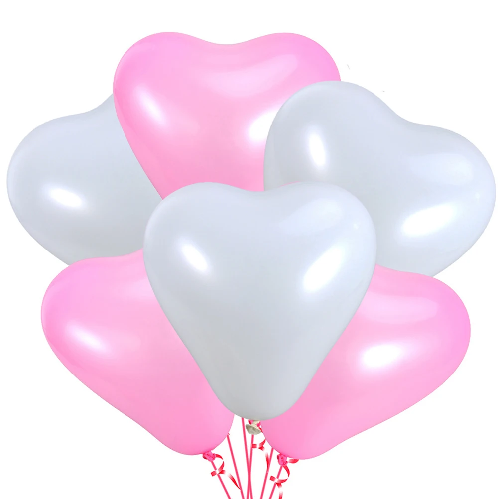 

100 Pcs Heart Shaped Balloon Decoration Good Atmosphere for Party Love Balloons Air Gorgeous Decorations Ballons Creativity