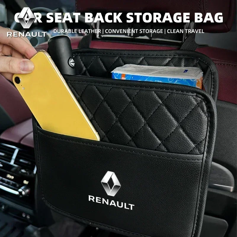 Car Seat Back Storage Bag Multi-function Seat Hanging Bag For Renault Koleos Captur Kadjar Megane Clio Scenic Arkana Accessories