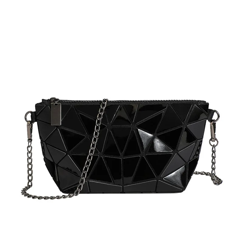 Single Shoulder Tote Bag New Geometric Diamond Grid Luminous Chain Crossbody Handbags For Women High-quality Messenger Luxury