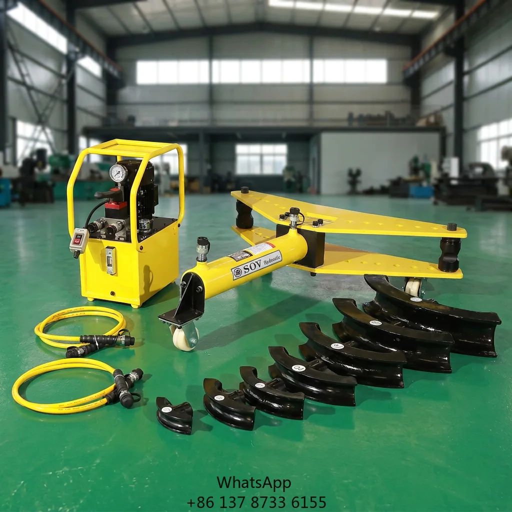 SOV Electric Hydraulic Pipe Bender Machine Split Type Stainless Steel Alloy Aluminum 2 DWG-60 Bending Pipe Size (22-60mm)