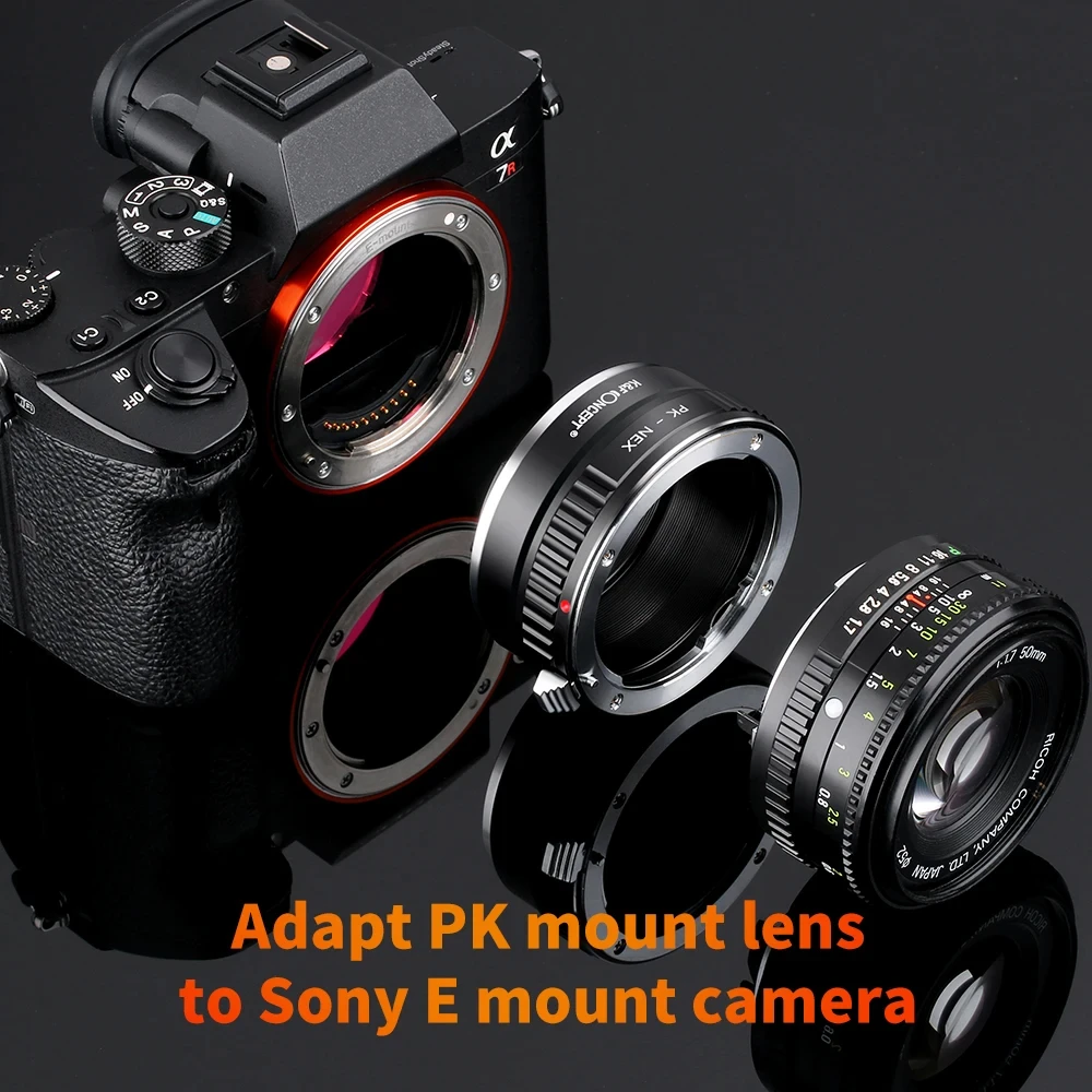 K&F Concept Lens Mount Adapter for Pentax PK K Mount Lens to Sony NEX E-Mount Camera NEX-3 NEX-3C NEX-3N NEX-5 NEX-5C NEX-5N