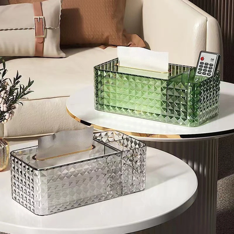 Luxury Tissue Box Wall-Mounted Acrylic Transparent Tissue Box Table Napkin Holder Bathroom Paper Box Tissue Paper Dispenser