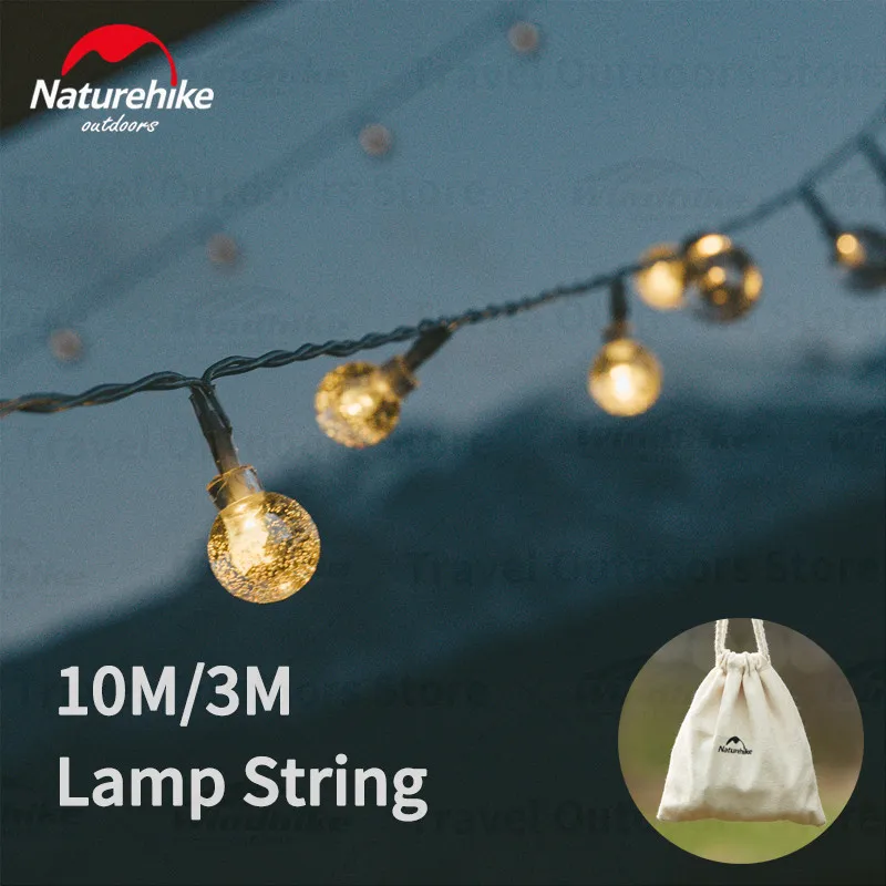 Naturehike 10 m/3 m Party Birthday Lamp String Outdoor Camp Ipx4 Rainproof Tent Bubble Decorative Lamp Led 8- Modes Illuminate