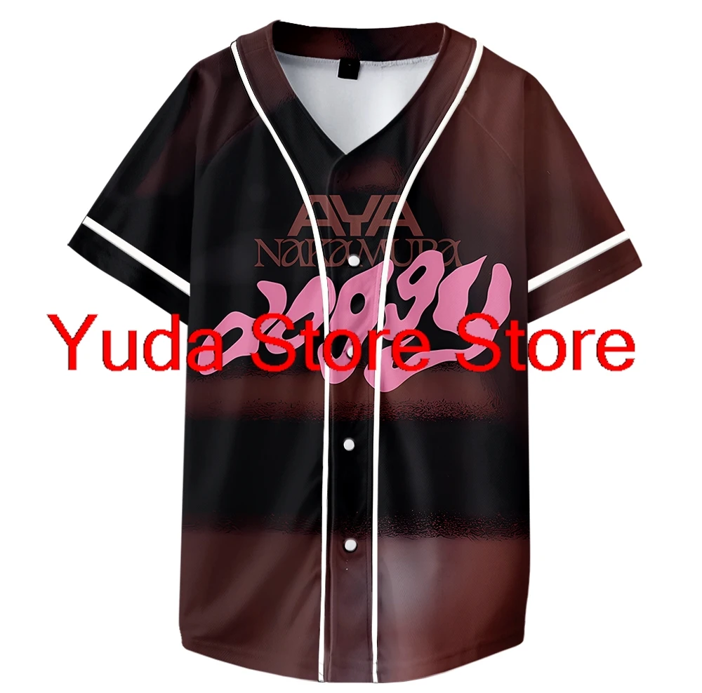 Aya Nakamura Merch koszulka baseballowa mężczyźni/kobiety Harajuku cienki guzik strój baseballowy Oil Slick koszulka baseballowa na plac koncertowy