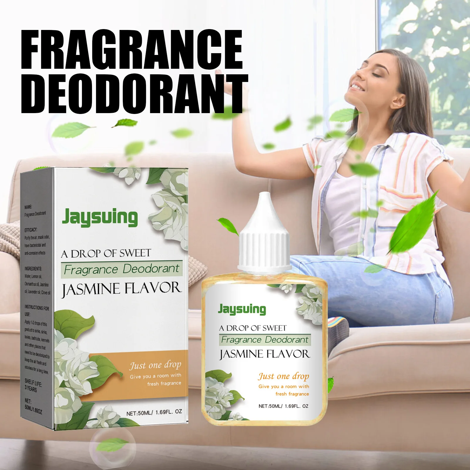 Home Fragrance Jasmin Room Perfume Refreshing Air Freshener Odor Remover Aromatherapy Long Lasting Fragrance Bathroom Deodorant