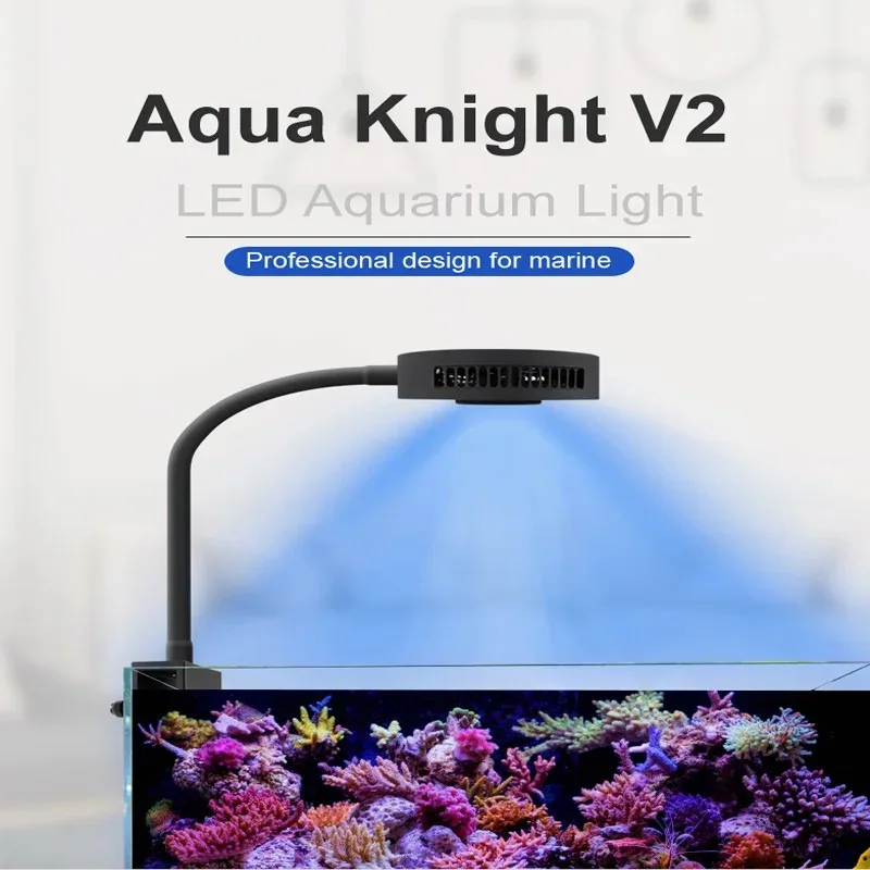 Spectra-Aqua Knight V2 Luz de Acuario, iluminación de agua salada para tanque de peces de arrecife de coral, 36W