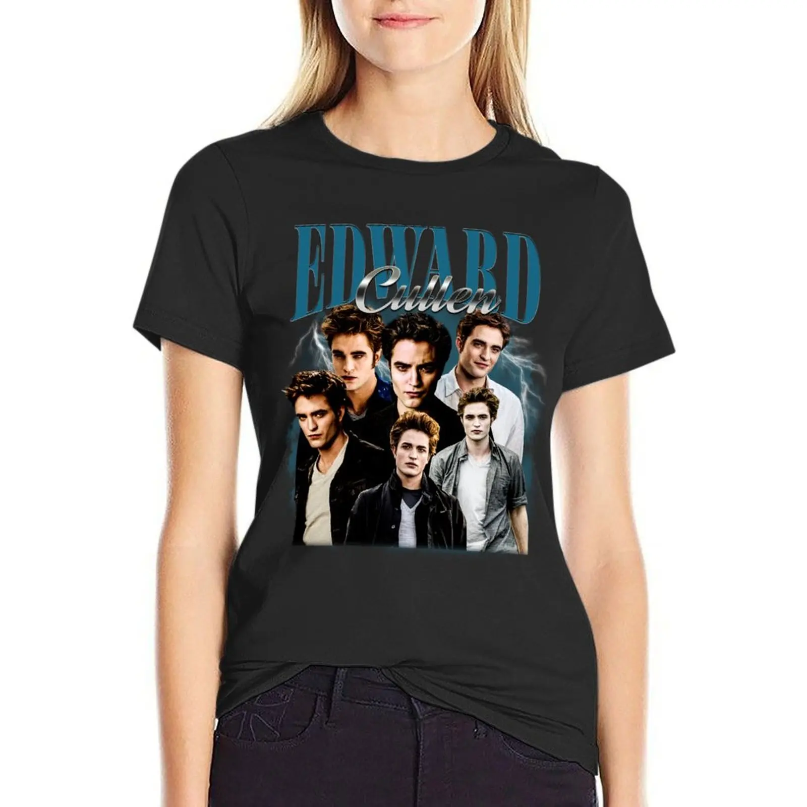 

Vintage Edward Cullen Retro 90 Homage Twilight T-Shirt new edition blanks t-shirt dress for Women plus size