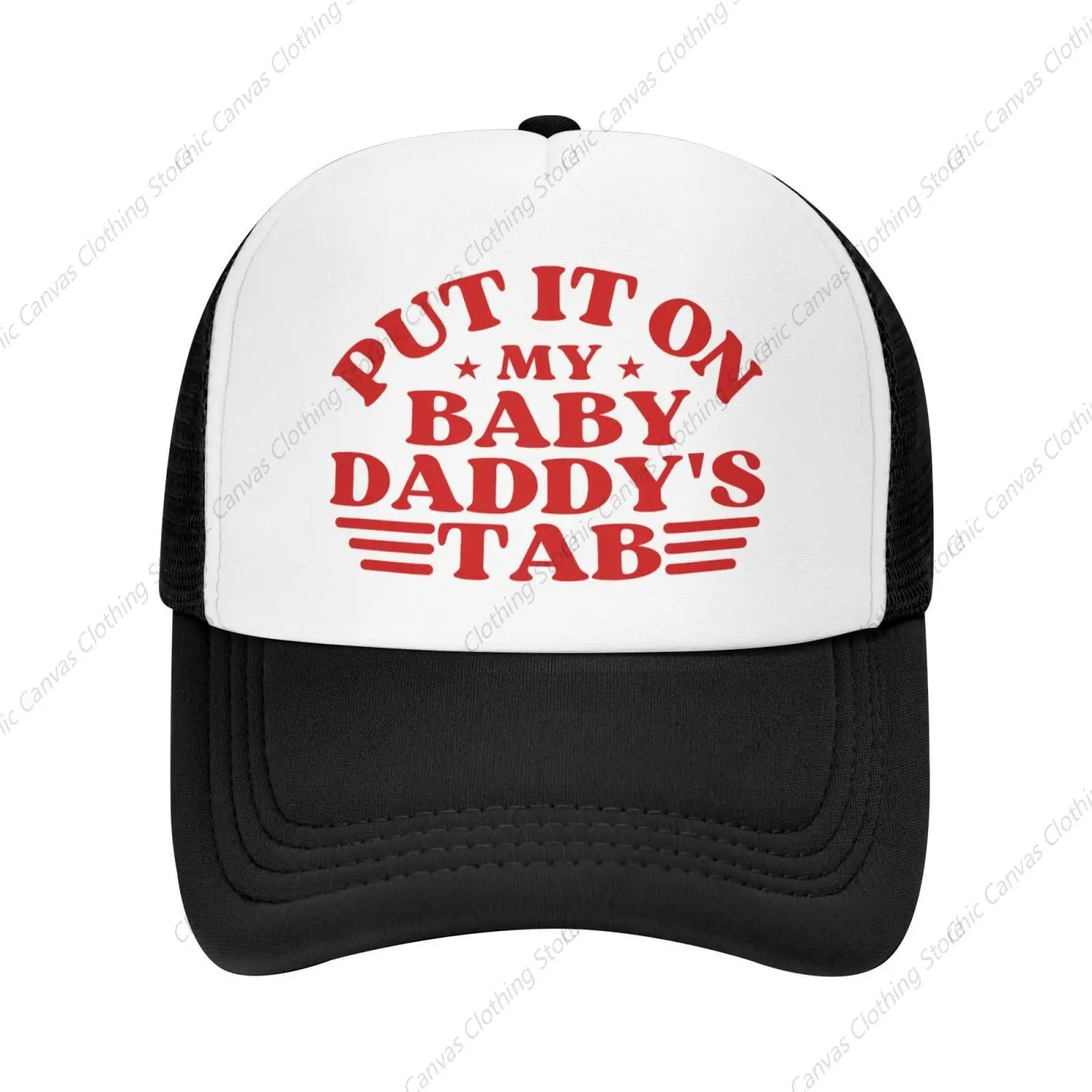 

Put It On My Baby Daddy's Tab Hat Father's Day Valentine's Day Husband Wife Mesh Hat Trucker Hat Dad Daily Wear Baseball Cap