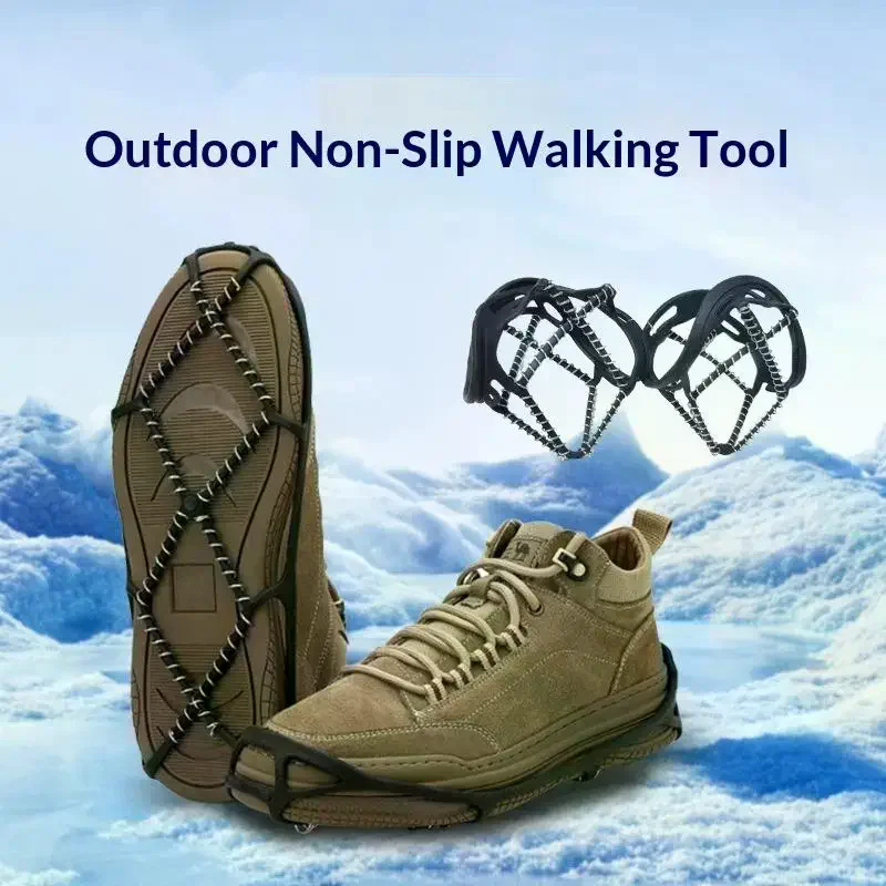 1 Pair Non-slip Ice Snow Gripper Shoe Cover Camping Outdoor Sports Shoe Cover Walk Traction Cleats Ice Crampon Shoe Covers
