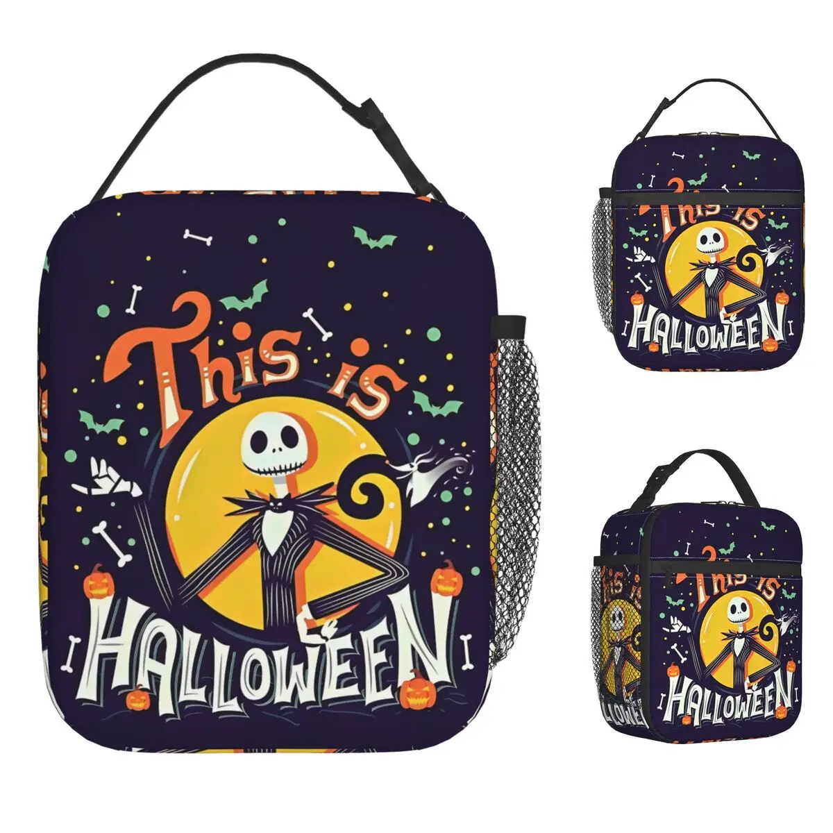 

Pumpkin King Jack Insulated Lunch Bags Thermal Bag Meal Container The Nightmare Before Christmas Portable Tote Lunch Box