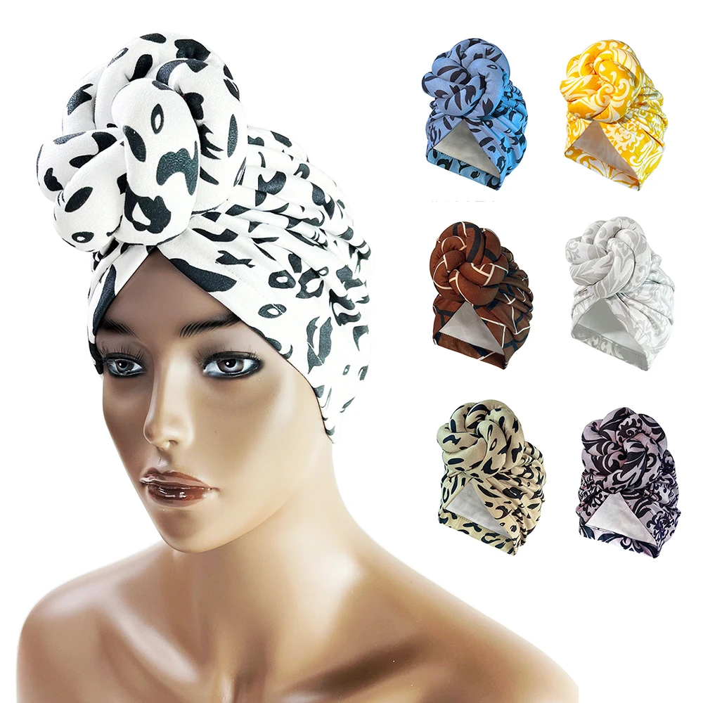 Pre-Made Knotted Head Wrap Fashion Head Cap For Women Luxury Party Headdress