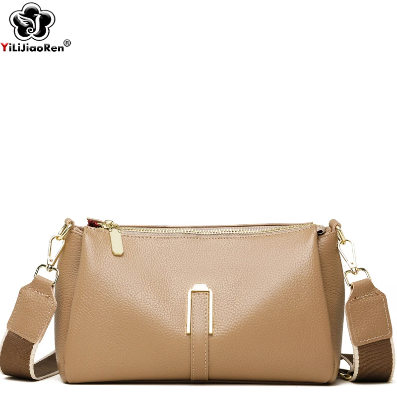 

Fashion Shoulder Bag Female Simple Soft Genuine Leather Crossbody Bags for Women High Quality Ladies Cowhide Messenger Bag Sac