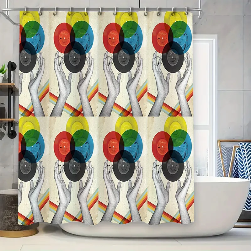 

Abstract Art Shower Curtain Modern Minimalist Black and White Patterned Backdrop Washable Bathroom Decor Home Textile