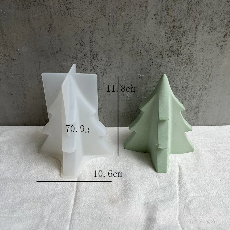 Christmas Tree Scented Candle Silicone Mold DIY Gingerbread Man Candle Making Plaster Mold Hand Soap Resin Mould Home Decor