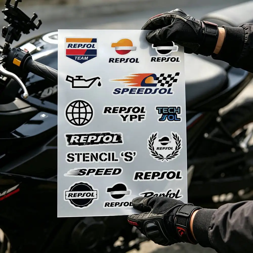 For REPSOL Reflective Safety Sticker for Car Bumper  Also Fit Motorcycle Helmet Bicycle Night Warning Tape  Waterproof