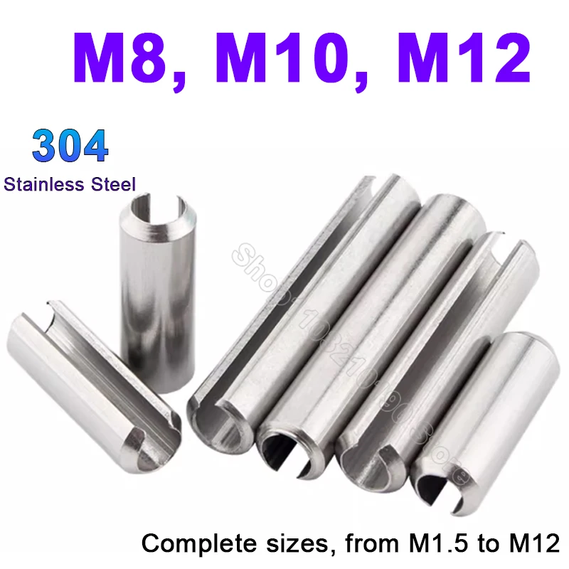 

1Pc GB879 M8 M10 M12 Spring-Type Straight Pins 304 A2-70 Stainless Steel Spring Elastic Cylindrical Cotter Pin Dowel L=12-100mm