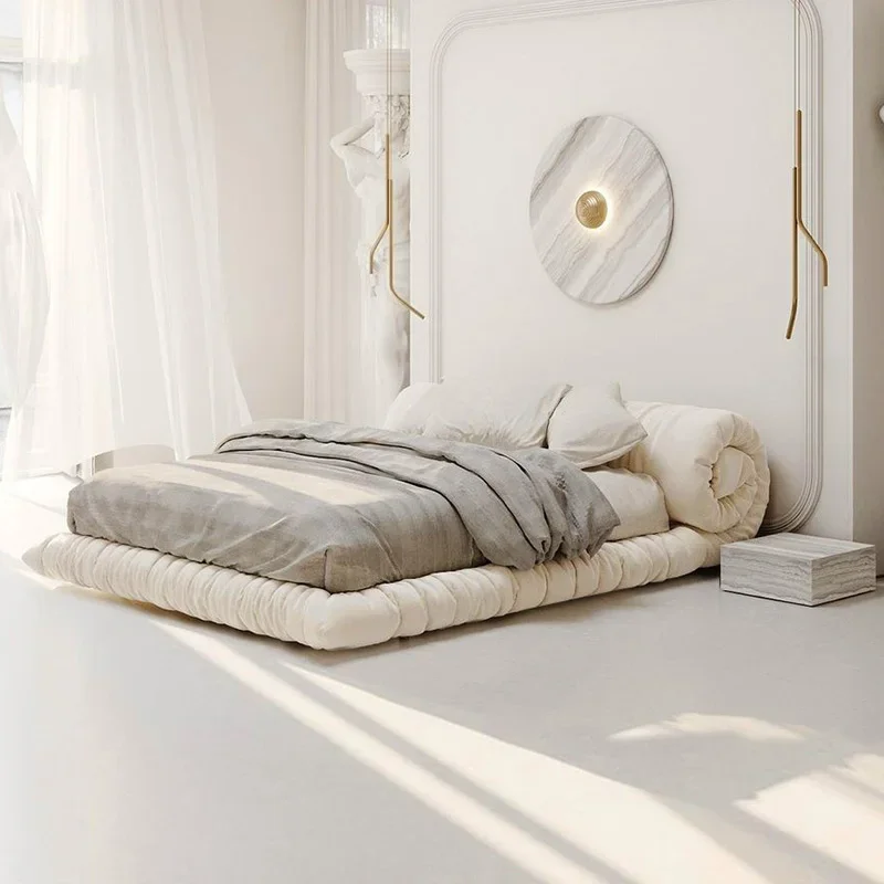 

Italian Designer Double Bed 200×180cm Backrest White Tatami King Size Beds Loft Cabinets Adults Cama Matrimonial Furniture