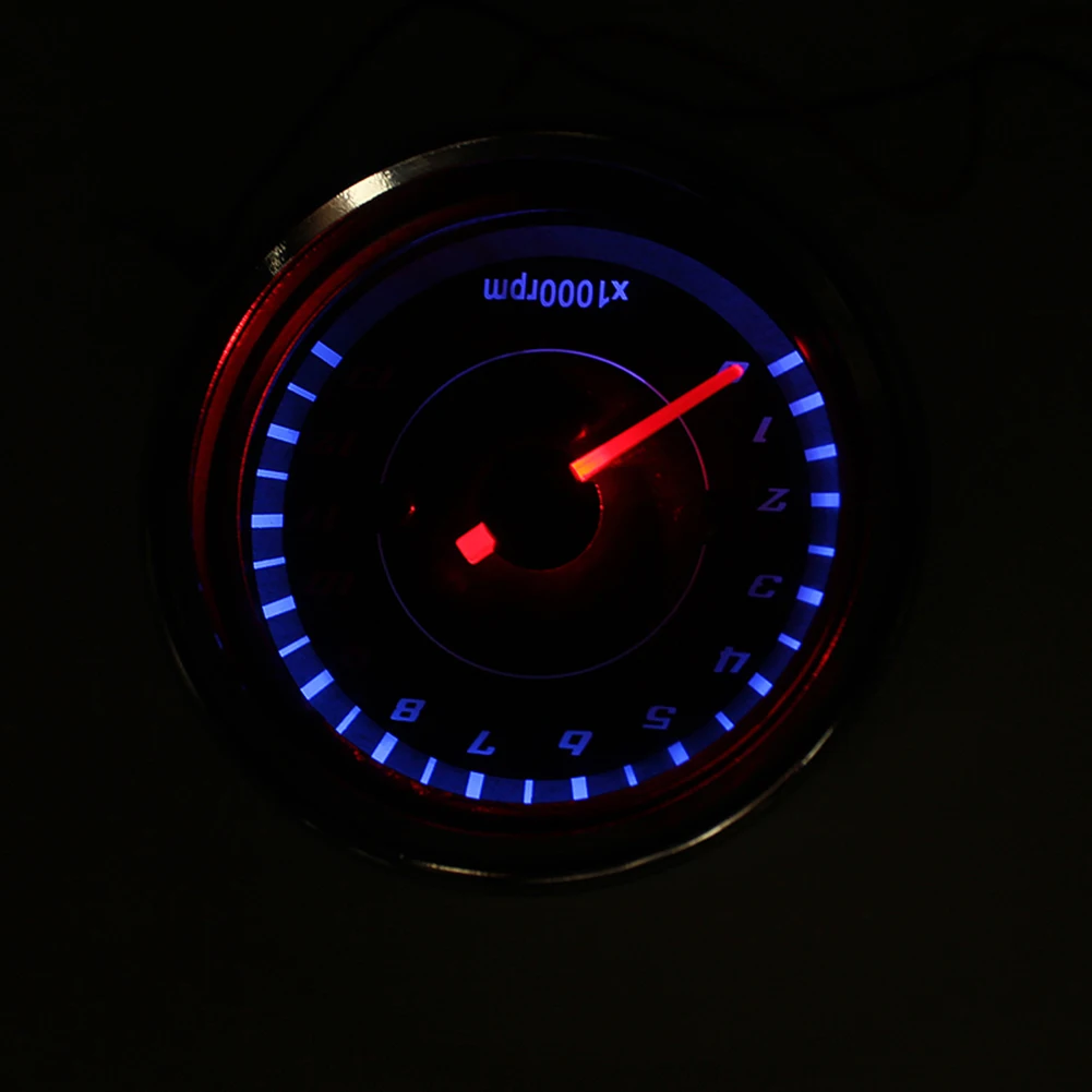 DC 12V Universal Motorcycle Tachometer Blue LED Backlight 1000RPM REV Counter Electronic Tach Meter Motorcycle Tacho Gauge