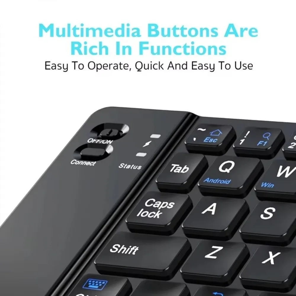 Portable Mini Wireless Keyboard Slim Rechargeable Bluetooth Keyboard Folding Silent Keyboard For IOS/Windows/Android