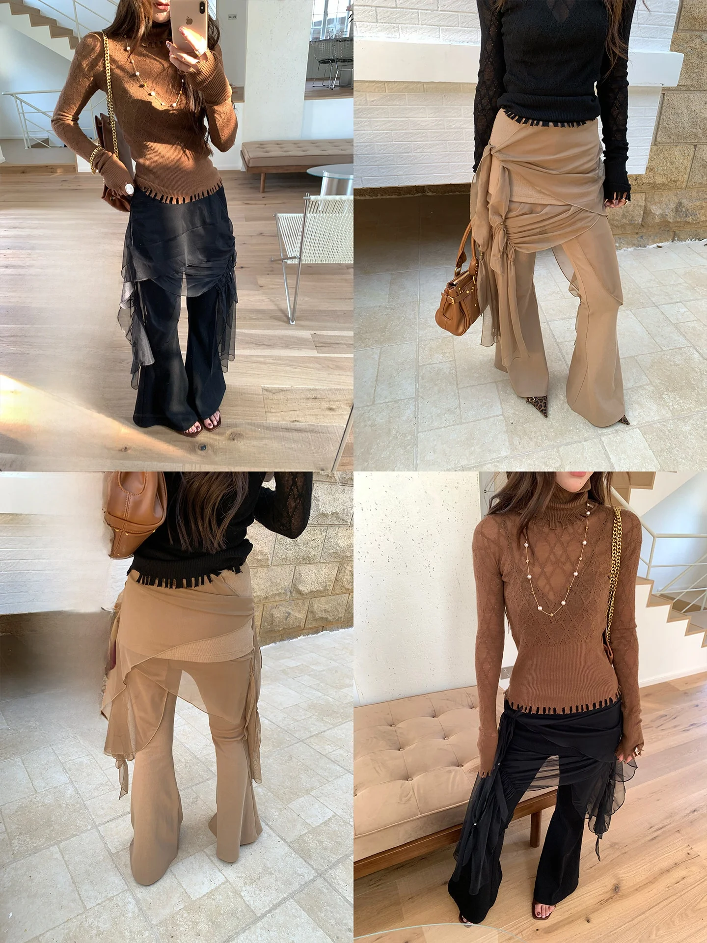 

Slimming Mesh Bell Bottom Casual Pants for Women Early Spring New Design Versatile Commute Friendly Comfortable Loose Fit
