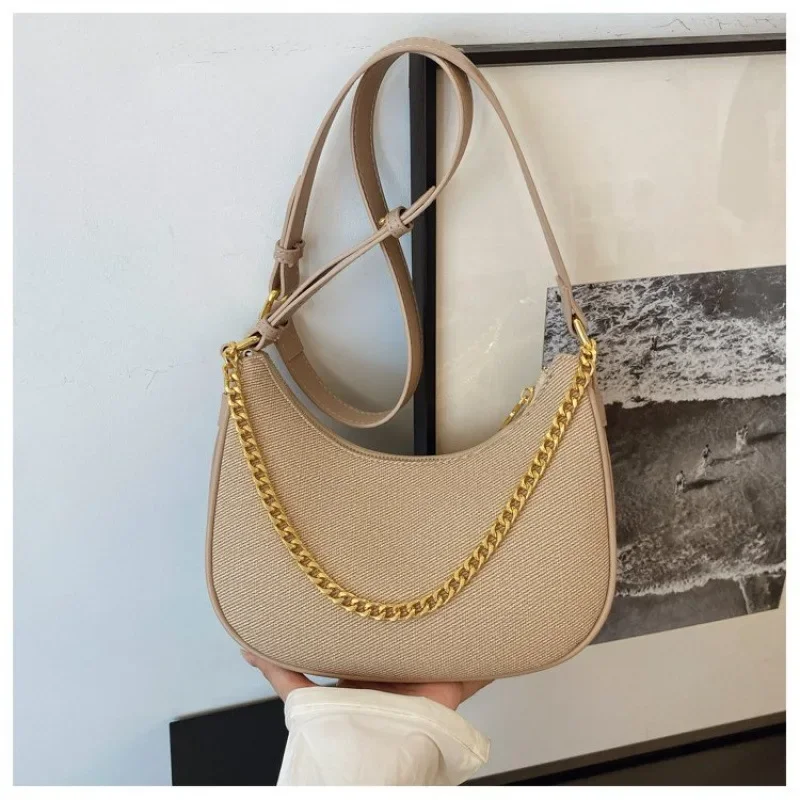 

2025 Women's New Style Chain Armpit Bag - Niche Design, PU Leather, Adjustable Chain Strap, Fashionable & Versatile