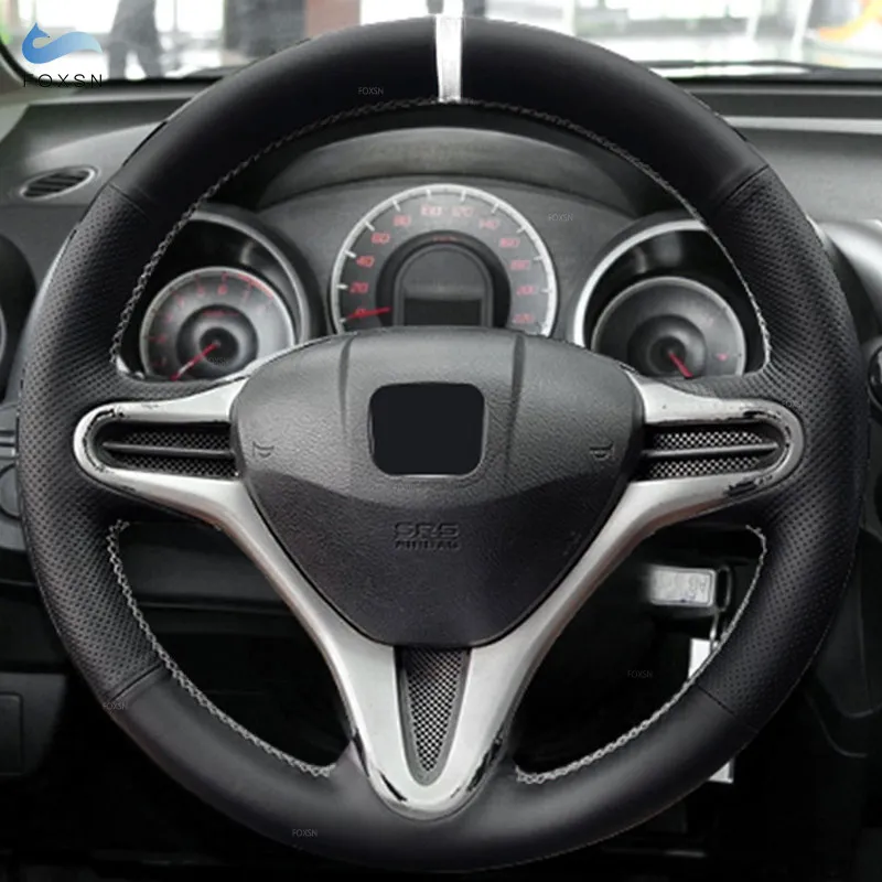 

Car Accessories Steering Wheel Cover Microfiber Leather Trim For Honda Fit Jazz City 2009 2010 2011 2012 2013 Insight 2010- 2014
