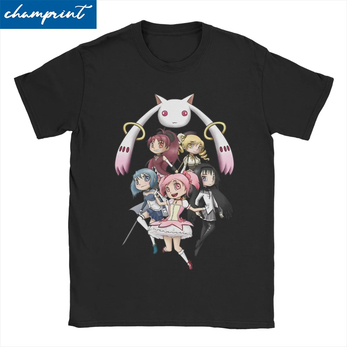 Qbey Cartoon Puella Magi Madoka Magica Men Women T Shirts Cute Anime Funny Tees Short Sleeve T-Shirt Pure Cotton Printed Clothes