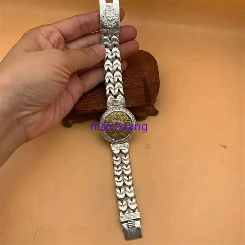 

Mai Chuang/ China Tibetan Silver Exquisite Six-Word Mantra Bracelet Personalized Luxury Fashion Men and Women Couple Gift Amulet