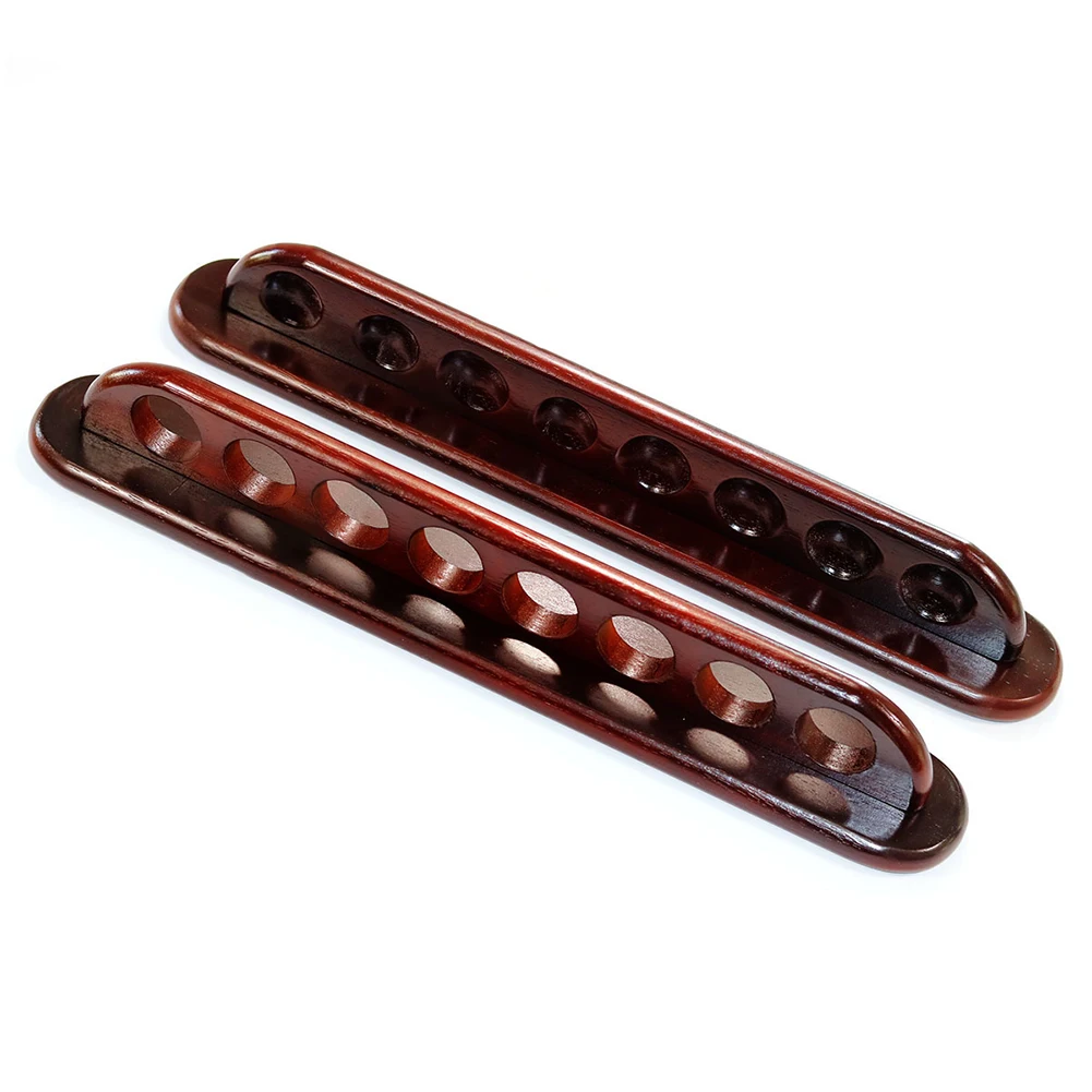 

Solid Hardwood Wall Mounted Pool Cue Rack for 8 Designed for Organization Around Billiard Tables and Game Zones