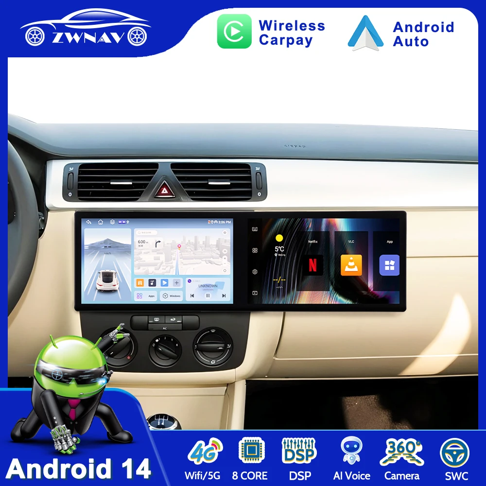 

For Volkswagen Bora 2008 - 2012 Car Radio Multimedia Player Wireless Carplay Android Auto Autoradio Stereo GPS Navi Head Unit