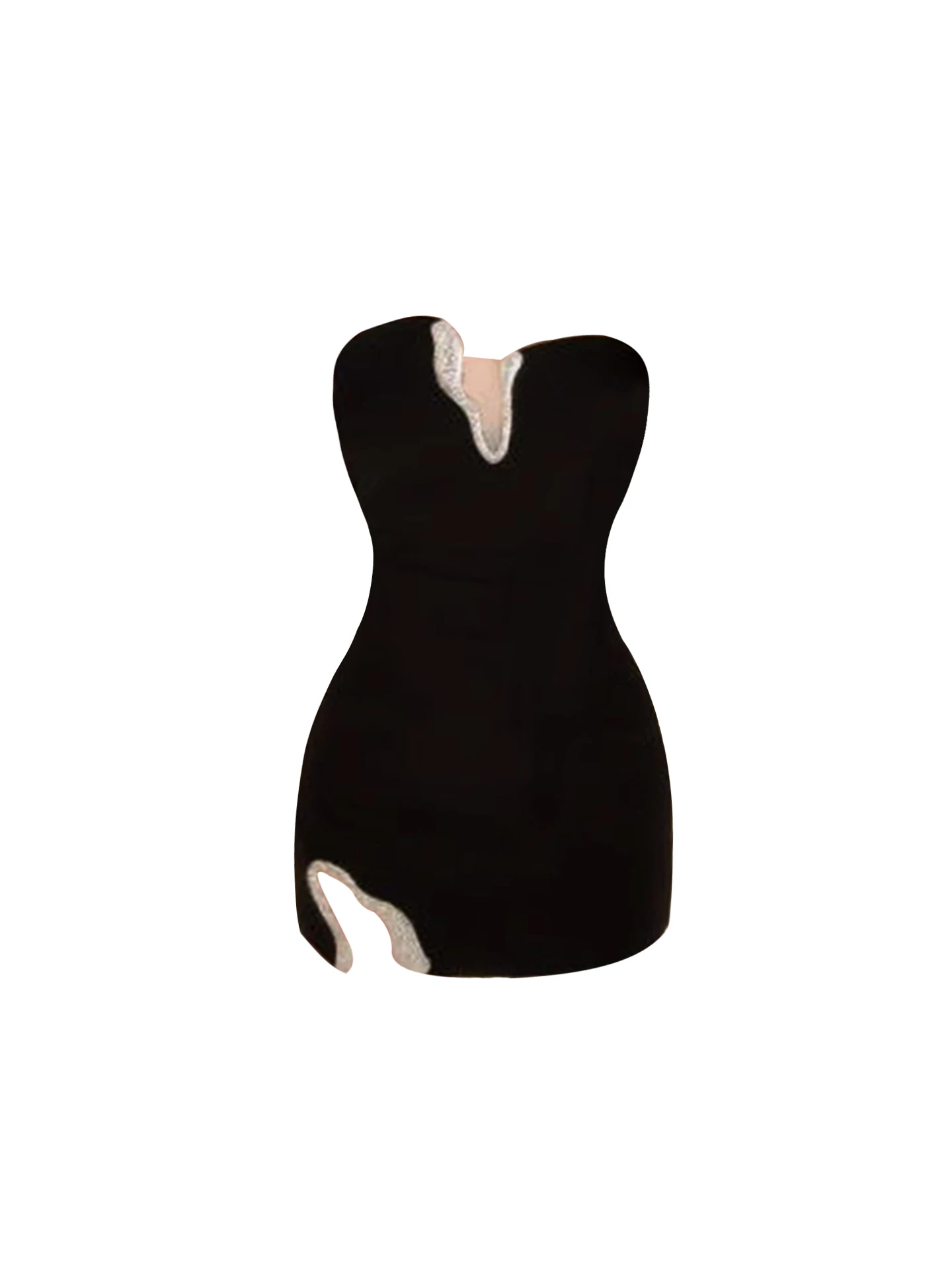 HEZA Luxo Embelezado Slim Fit Or Dr para Mulheres com Fenda Lateral E Contas Outono Inverno Faion Ele Lady Bodycon Saia