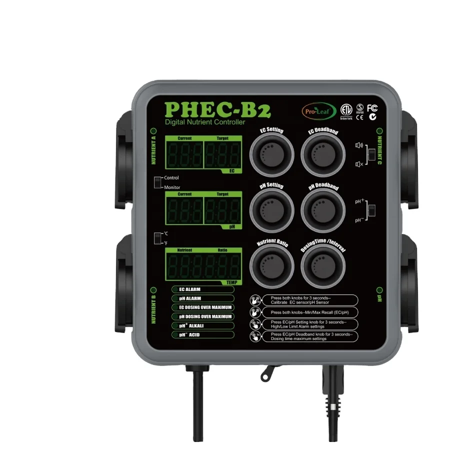 FM Hydroponics Kit Digital Nutrient Controller & Pump Set Automatic PH & EC Sensor For Hydroponic Grow System