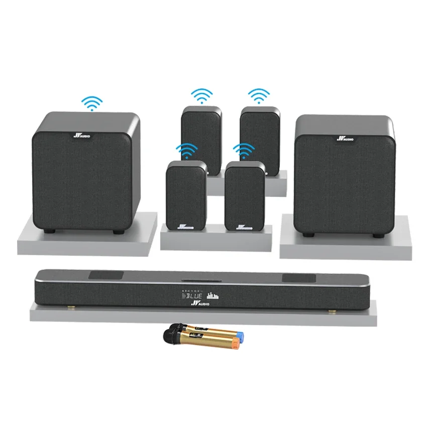 

7.2-Channel Amplifier - 480 Watt Home Theater Speaker Subwoofer Surround Sound Supports USB, AUX, MIC IN, FIBER OPTIC, AND COAXI