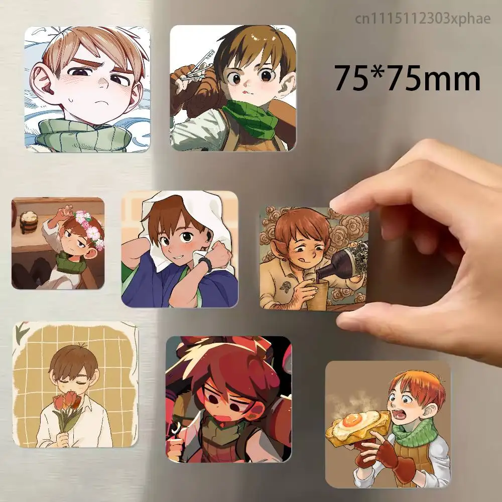 Chilchuck D-Dungeon Meshi Personalized Magnetic Durable Plastic Square Picture Surface Fridge Magnets
