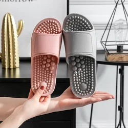 New Women Foot Massage Slippers Men Concise Slides Couples Indoor Bathroom Non-slip Shoes Casual Home Soft Platform Sandals