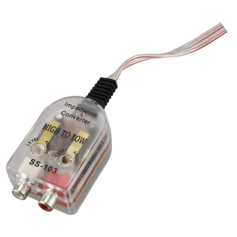 Steady 5X Vehicles Auto Car High To Low Impedance Converter Adapter Speaker To RCA Line