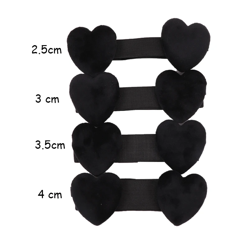 5Pcs Lace Melting Band With Large Heart Shape Ear Cover Black Rose Pink Hair Band For Wig Comfortable Elastic Band For Wigs