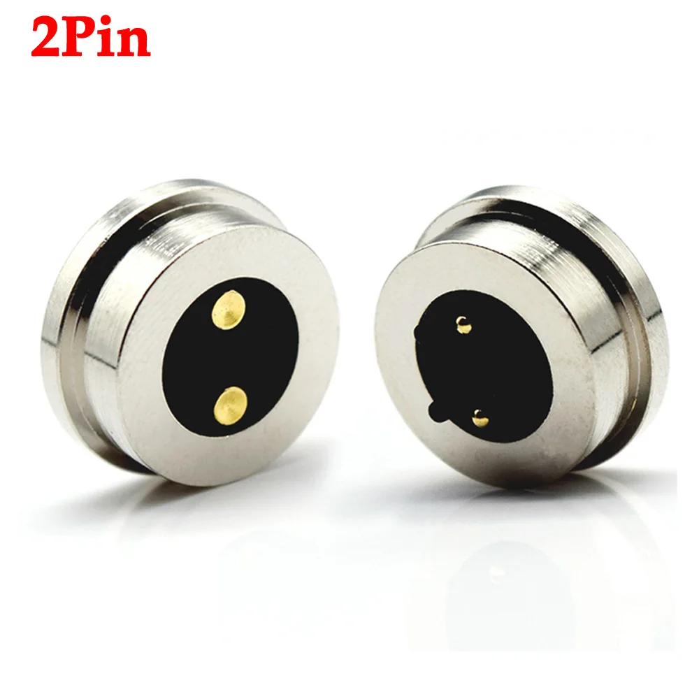 1sets Circualr Shape Magnetic Pogo Pin Connector 2 Pin Male Female Probe 5V 3A 10A DC Power Charging Socket Connectors