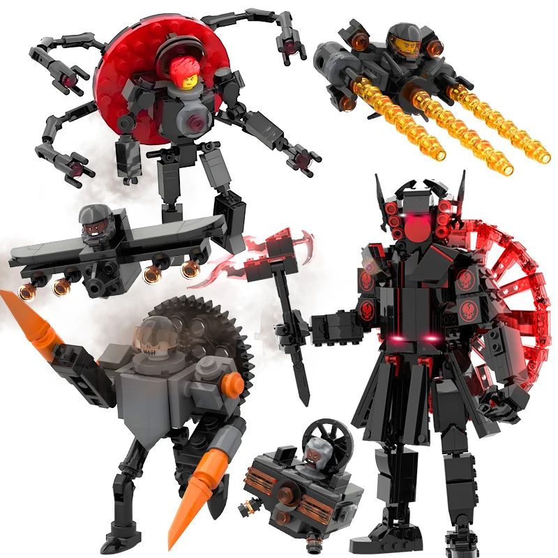 Skibidis – blocs de construction de figurines d'action de toilette, Speakerman Cameraman TVman, modèle de briques, jouets pour enfants, cadeaux de noël et d'anniversaire