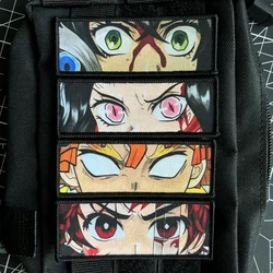 Demon Slayer Character Eyes Morale Badge Anime Kamado Tanjirou Nezuko Patch Hook and Loop Printing Tactical Backpack Sticker
