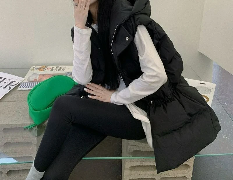 2025 Autumn and Winter New Loose Shoulder Thickened Jacket Wearing Down Cotton Vest Coat for Women