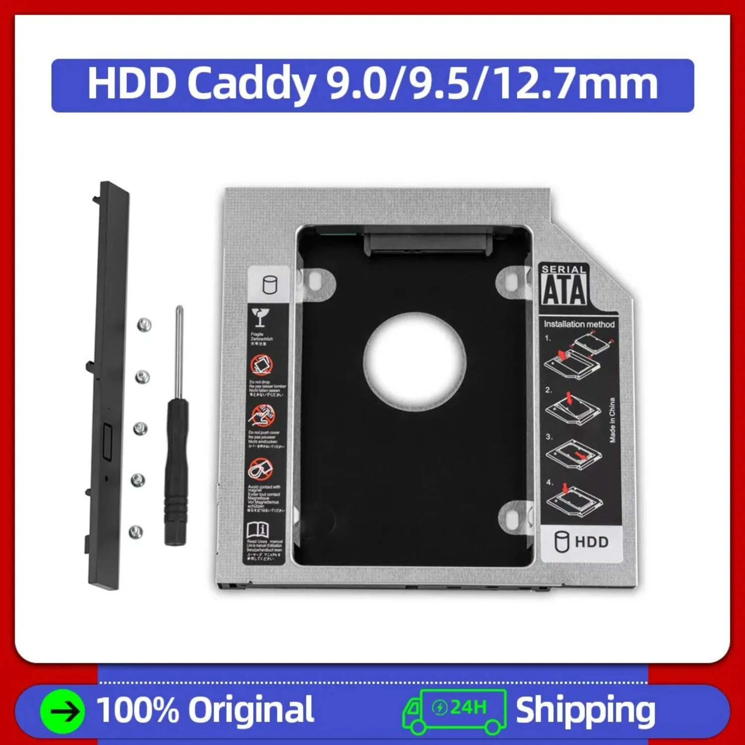 9.0 9.5 12.7mm HDD Caddy SATA 3.0  2.5'' SSD Case Hard Disk Drive Adapter  Laptop CD DVD-ROM Optibay