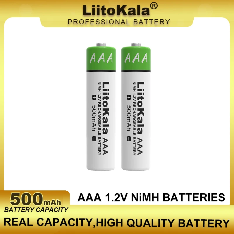 1-60PCS LiitoKala Original AAA NiMH 1.2V 500mAh Rechargeable Battery Suitable For Toys, Mice, Electronic Scales, Etc.