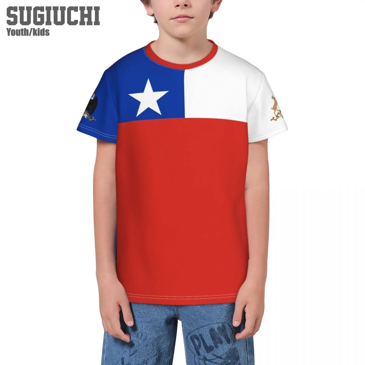 Custom Name Number Chile Flag Emblem 3D T-shirts For Kids Youth Boy/Girl Tees jersey Soccer Football Fans Gift T shirt