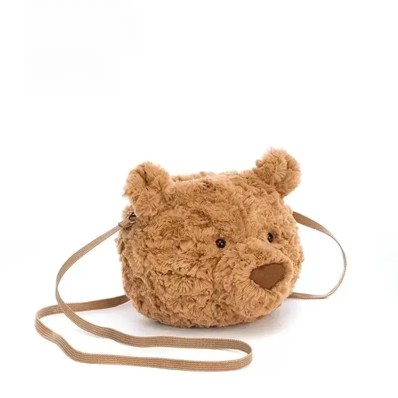 

UK Jellycat Barcelona Bear Bag, Bear Head Bag, Plush Teddy Backpack, Crossbody Bag, Student Gift
