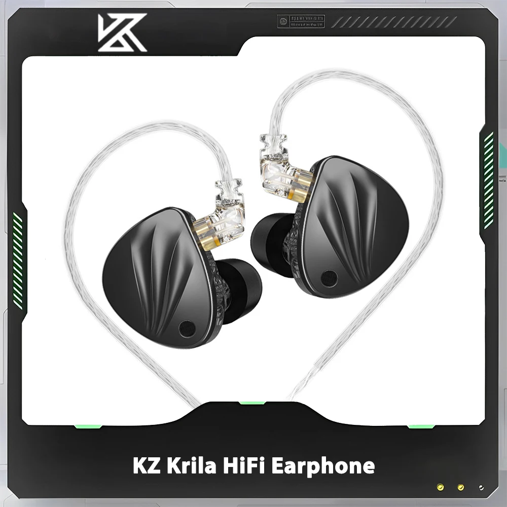 KZ Krila Wired Earphone HIFI 1DD+1BA High-end Tunable Balanced Armature In-ear Earbuds Customized Pc Gaming Accessories Gift