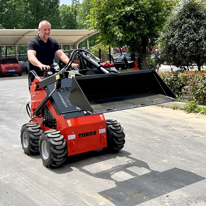 Dostosowanie fabryczne miniładowarka poślizgowa diesel/benzyna mini ładowarki o sterowaniu burtowym koło gąsienicowe ładowarka EPA mini 500kg 400kg