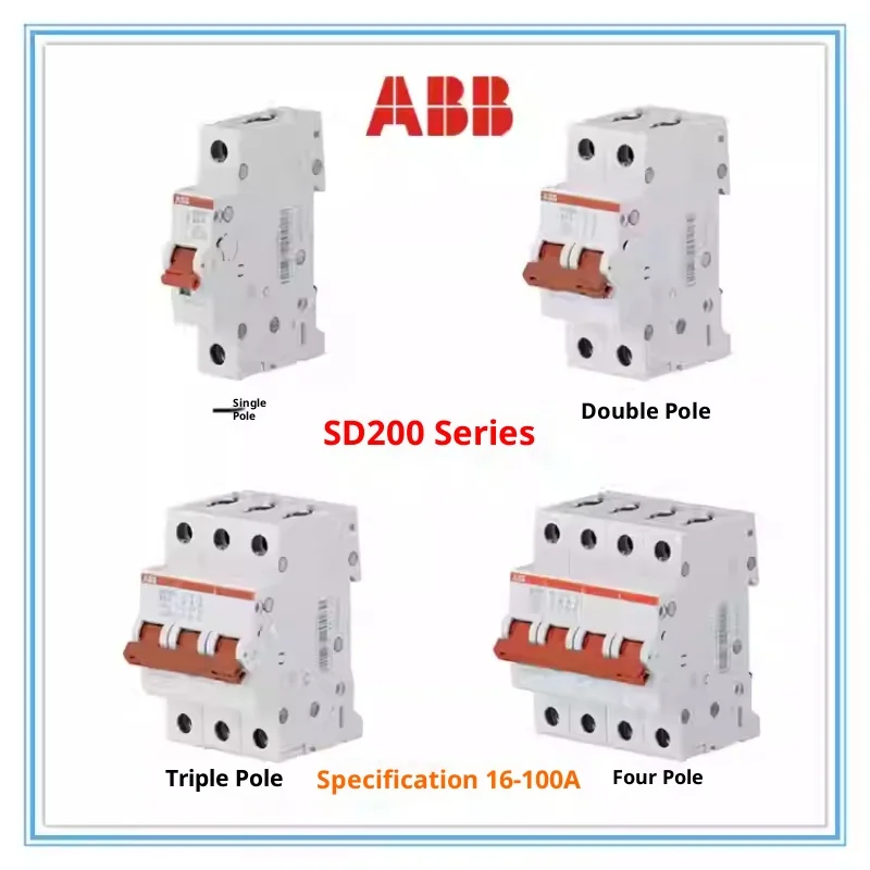 ABB Disconnector AC Magnetic Blow Circuit Breaker SD200 Series SD201 SD202 SD203 SD204 1P 2P 3P 4P 16A 25A 32A 40A 50A63A80A100A