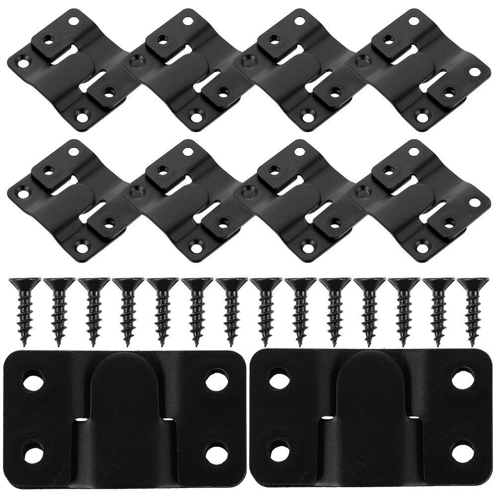 

Stainless Steel Hanging Brackets Heavy Duty Flush Mount Wall Picture Frame Hangers Interlocking Hooks For Mirror Shelf