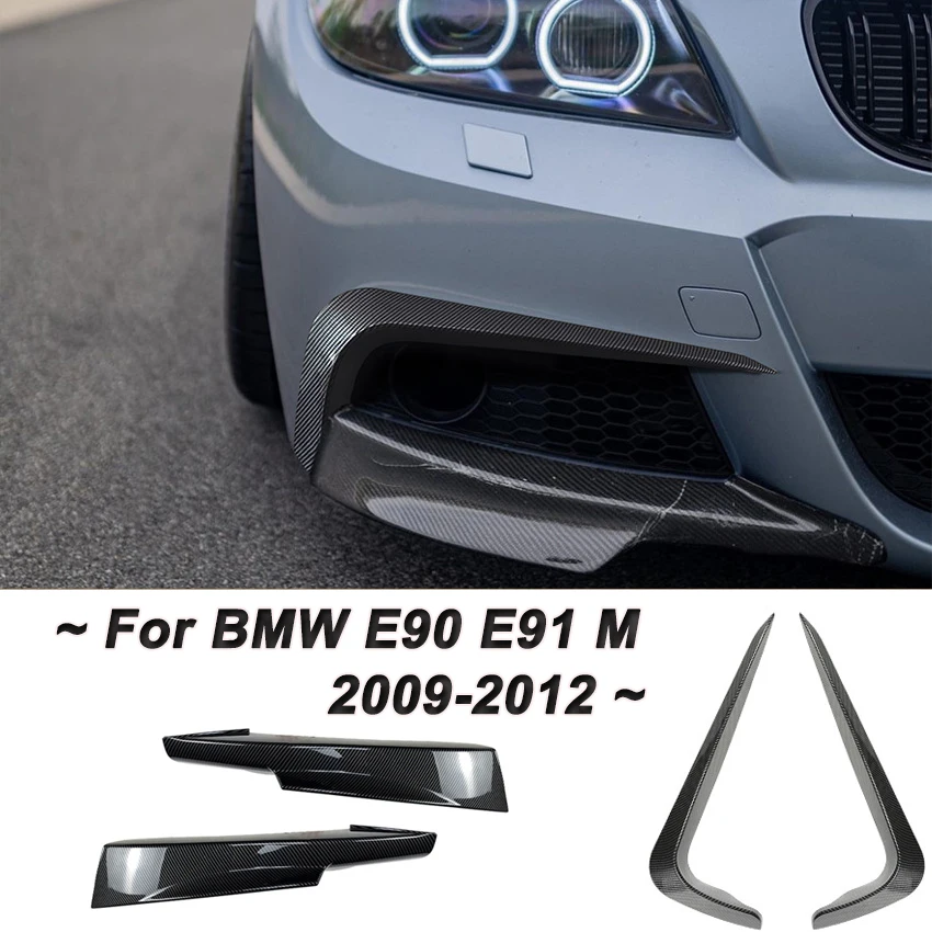 Car Front Bumper Canard Diffuser Fog Lamp Cover Trim For BMW 3 Series E90 E91 320i 330i 316i 318i 335i M Sport Pre-LCI 2009-2012